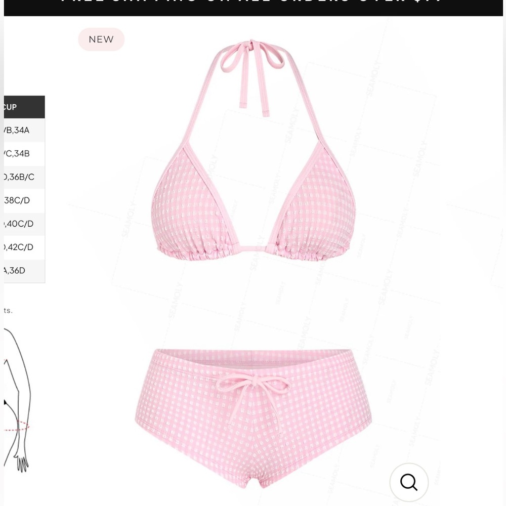 Seamolly Pink Gingham Bikini Set